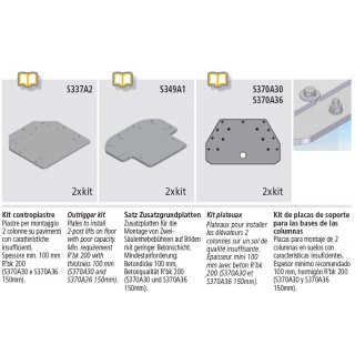 Satz Zusatzgrundplatten für Böden mit einer Botonschicht von 100/150 mm (+15 mm) Geeignet für RAV.KP45K.197962, RAV.KP45L.197986 und RAV.KP45K.197962., RAVAGLIOLI