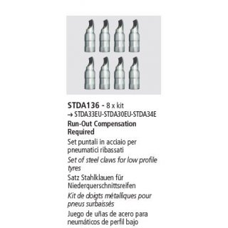 Satz Stahlklauen für Niederquerschnittsreifen (3- und 4-Punktspannhalter) Für alle Modelle der: Achsmessgeräte, RAVAGLIOLI