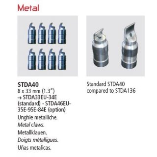STDA40, Metallklauen, 8 x 33 mm (1.3”) STDA33EU-34E (Standard) - STDA46EU-35E-95E-84E (Option) ZUBEHÖR ACHSMESSGERÄT, Ravaglioli