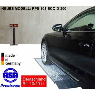 PPS-101-Eco-200, Achslast max. 4t, 
2 Platten-Bremsenpr&uuml;fstand, L&auml;nge pro Pr&uuml;fplatte 1.76 m f&uuml;r PKW und Transporter, auch f&uuml;r Allradfahrzeuge verwendbar   SHERPA