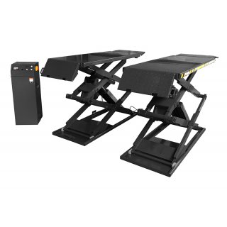 LSB-3.5-SLE, Elektrohydraulische Doppelscherenbühne zur einfachen Montage auf dem Werkstattboden, Tragfähigkeit: 3500 kg Überflur, LONGUS