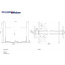 2 Säulen Hebebühne Weber Expert Serie Autolift 6.0, Traglast 6t, Arme 3-tlg. v+h, 400V-Anschluß, Aufnahme vorwiegend Transporter und Reisemobile - größere/höhere PKW (eingeschränkt) bis Crafter langer Radstand, WEBER