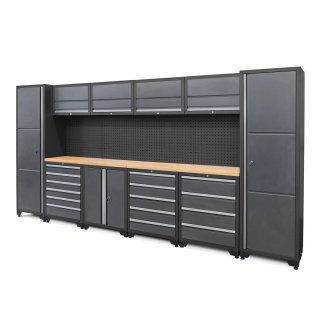 Professionelles Werkstatt Schranksystem Serie 610 16-teilig grau, WEBER