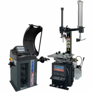 PKW Reifenmontiermaschine STM-102 und Radwuchtmaschine STW-202 inkl. Hilfsmontagearm rechts, WEBER