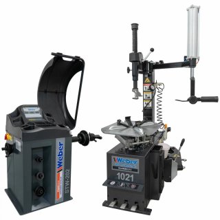 PKW Reifenmontiermaschine 1021 und Radwuchtmaschine STW-202 inkl. Hilfsmontagearm rechts, WEBER
