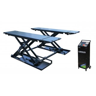 LSB-Pro-3.0-EK, Mobile Kurzhub-Scheren-Hebebühne für Reifendienste, Karosserie- und Lackierwerkstätten | Tragfähigkeit: 3000 kg, LONGUS