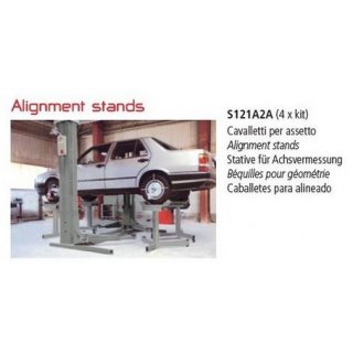 S121A2A Absetzböcke zur Achsvermessung. 1 Satz mit 4 Böcken. Für alle Modelle der: Elektromechanische 2-Säulen-Hebebühnen, RAVAGLIOLI