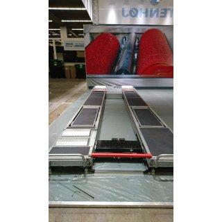 SHB-Safelift- 4.2, Scherenhebebühne mit 4.2 t Tragkraft, Fahrschienenlänge 4.4 m, Fahrschienen und Anbauteile anthrazit RAL 7016 pulverbeschichtet, Bodenwanne feuerverzinkt, (Überflur/Unterflur je nach Konfiguration) SHERPA