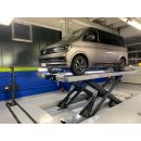 SHB-Safelift- 4.2, Scherenhebebühne mit 4.2 t Tragkraft, Fahrschienenlänge 4.4 m, Fahrschienen und Anbauteile anthrazit RAL 7016 pulverbeschichtet, Bodenwanne feuerverzinkt, (Überflur/Unterflur je nach Konfiguration) SHERPA