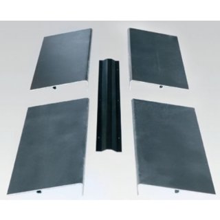 Montageset überflur (bodenaufliegend)  für PPS-XT-200 / PPS-101-Eco-D-200, mit feuerverzinkten Auf- und Abfahrrampen aus Stahl, 250 mm Länge, Metall-Kabelabdeckung überflur, zwischen den Prüfplatten, L=820 mm,, SHERPA
