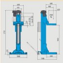 RAV 212NC, Elektromechanische Radgreiferanlage, 2500 kg pro Säule, Satz 4 Säulen in Werkstatthallen, RAVAGLIOLI