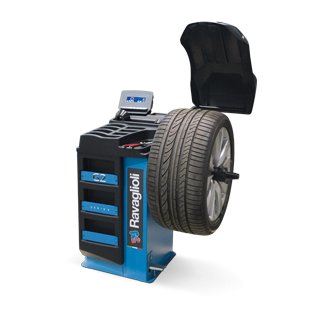 G2.121RFM Graphisches LC-Display 132X40 mm mit Hintergrundbeleuchtung -automatischer Zyklus - automatische Erfassung von Abstand und Durchmesser -komplett mit Radschutzbogen , PKW-Konen und Schnellspannmutter - mit Radfeststellbremse, RAVAGLIOLI