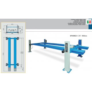 4-Säulen Hebebühne, elektromechanisch, 24.000 kg Fahrschiene 700 x 9.000 mm, RAVAGLIOLI