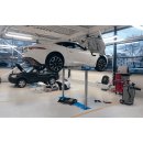 Elektrohydraulische 2-Stempel-Unterflurhebebühnen Tragkraft 3.500KG , 4 egal lange Arme mit niedriger Unterschwenkhöhe , doppelt aussziehbar Drehteller D=120mm H=90/125mm lichte Stempelweite 2.160 mm., RAVAGLIOLI