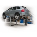 Elektrohydraulische 2-Stempel-Unterflurhebebühnen Tragkraft 3.500 kg - 4 gleichlange, doppelausziehbare Arme, niedriger Armauszug Drehteller D=120mm H=90/125mm, RAVAGLIOLI