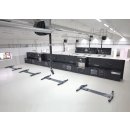 Elektrohydraulische 2-Stempel-Unterflurhebebühnen Tragkraft 3.500 kg - 4 gleichlange, doppelausziehbare Arme, niedriger Armauszug Drehteller D=120mm H=90/125mm, RAVAGLIOLI