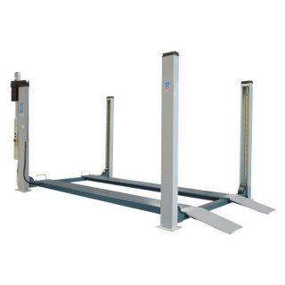 RAV4401, 4-Säulen-Hebebühne, elekttohydraulisch, 4.000 kg Säulenabstand 2.800 mm Fahrschienen 500 x 4.460 mm, RAVAGLIOLI