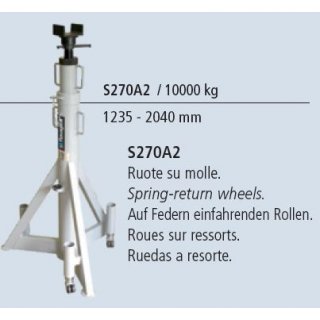 Abstützbock Tragkraft 10.000 kg H=1235/2040 mm mit gefederten Rädern, RAVAGLIOLI